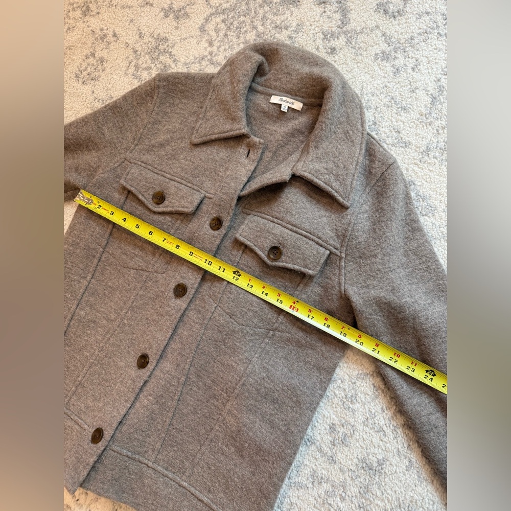 Madewell Boiled Wool Bridgman Sweater-Jacket - Brown - Womens size XS - Picture 7 of 8